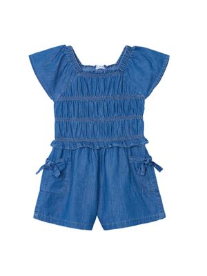 Ruched Romper, Denim