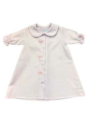 White/Pink Pique Day Gown with Lamb