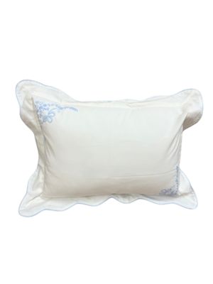 Waves Trim Pillow With Insert 12X16 Blue