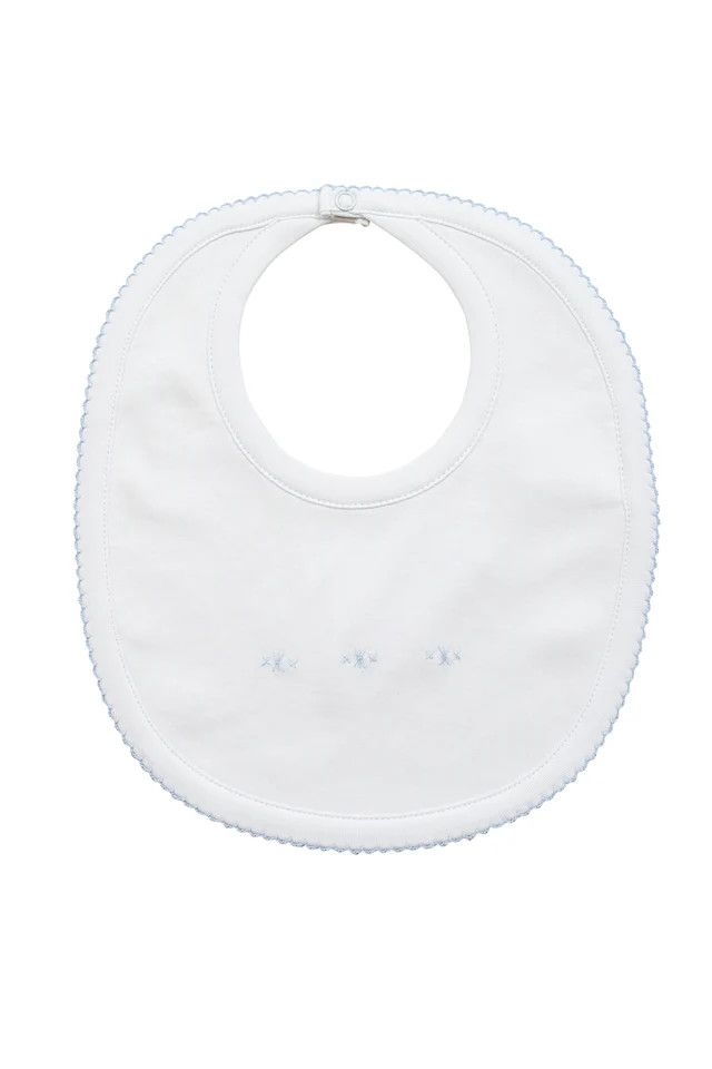 Proper Pima Bib, White with Blue