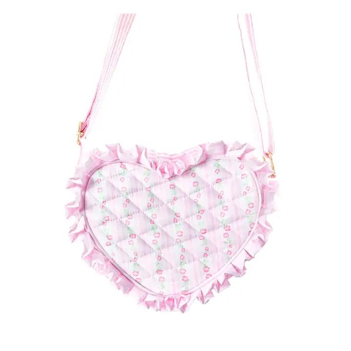 Floral Quilted Heart Purse