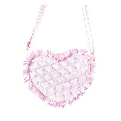 Floral Quilted Heart Purse