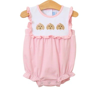 Puppy Trio Embr Ruffle Bubble