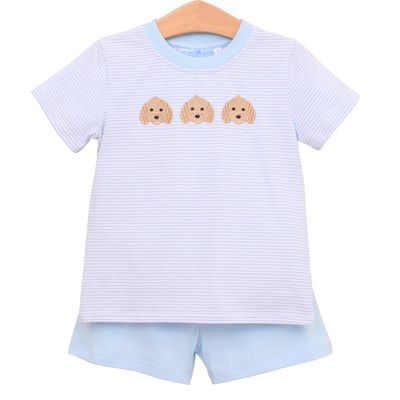 Puppy Trio Embr Short Set