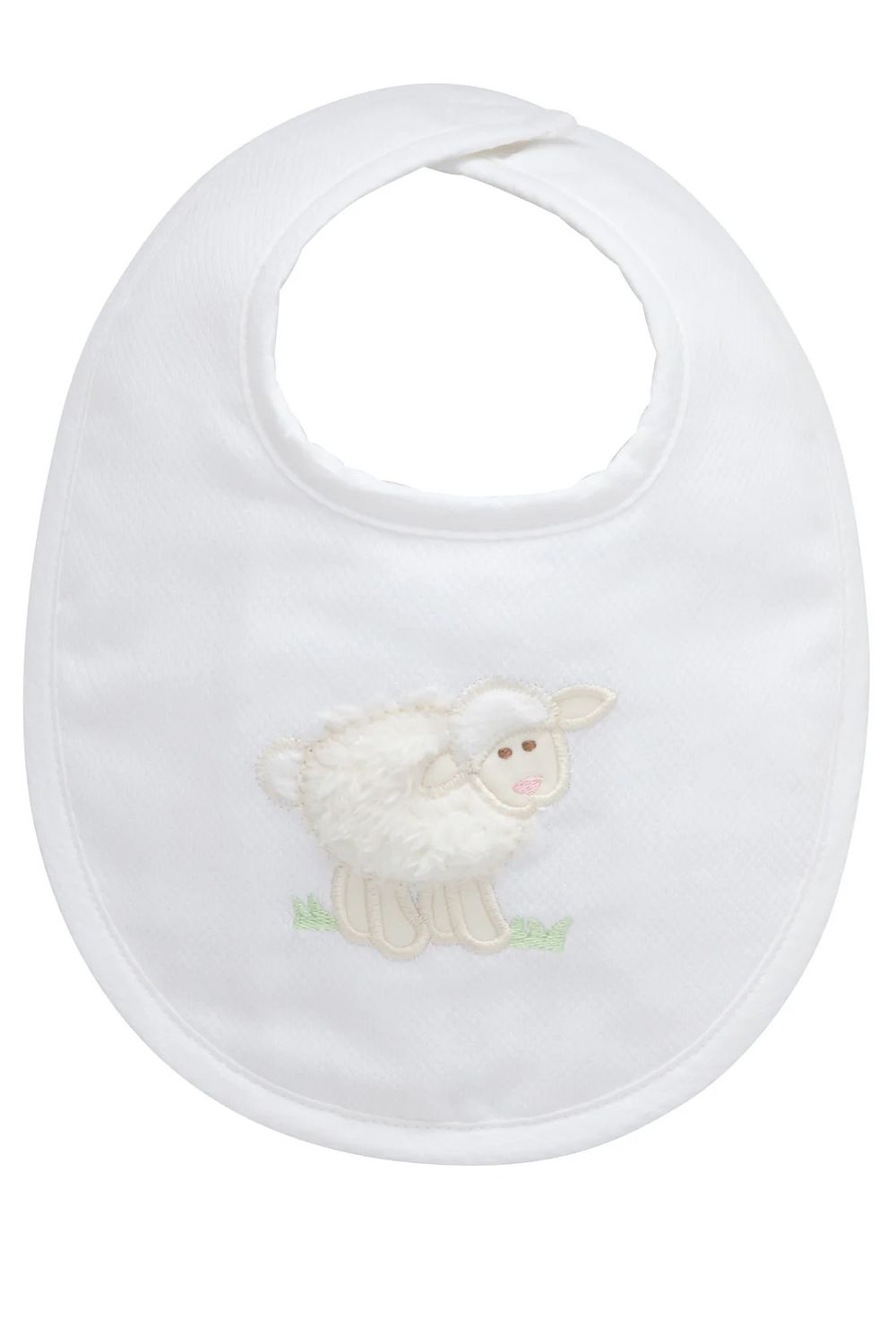 Medium Bib, White Little Lamb