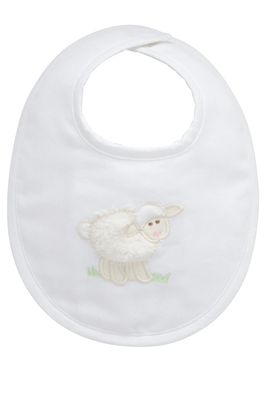 Medium Bib, White Little Lamb