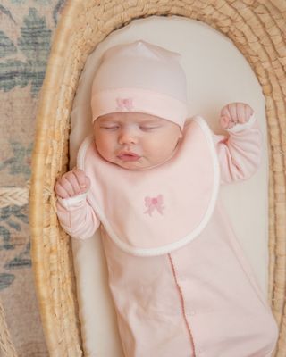 Classic Bow Pima Bib, Lt Pink