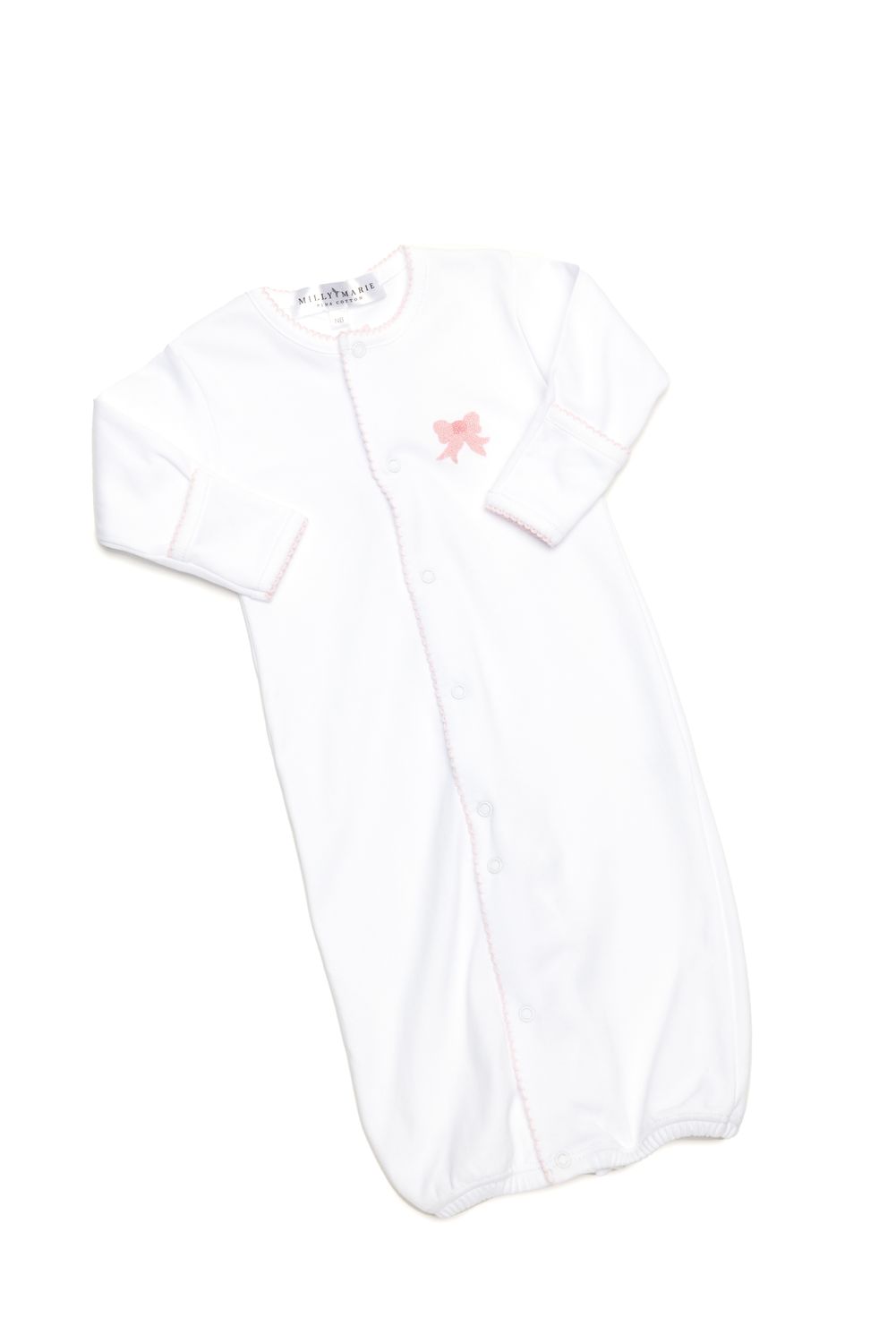 Classic Bow Pima Footie, White