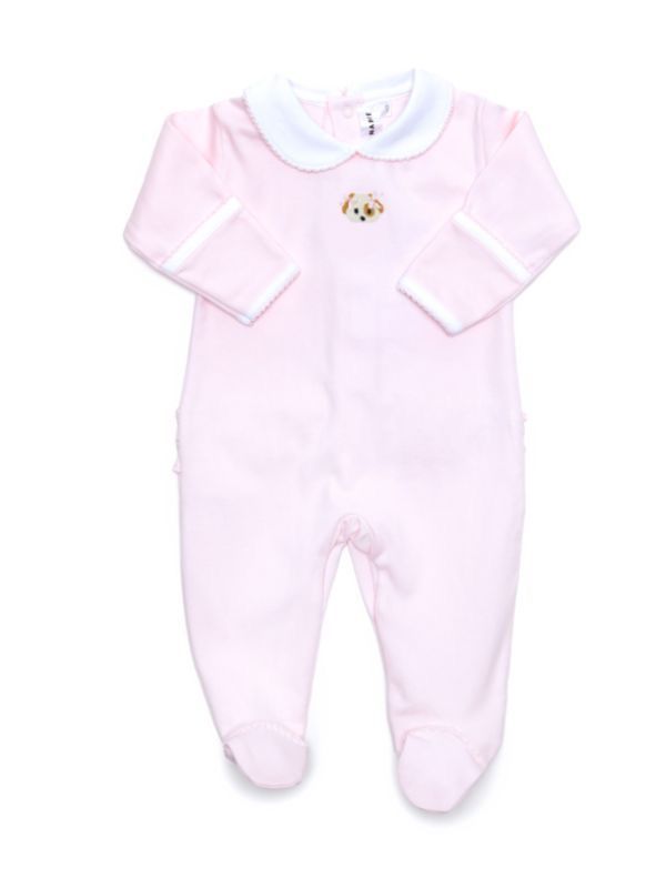Spotted Puppy Pima Footie, Pink