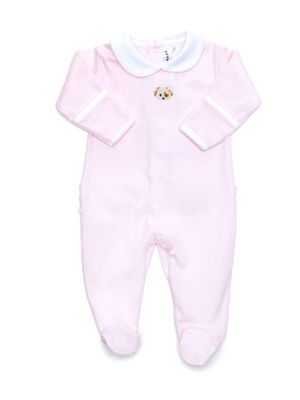Spotted Puppy Pima Footie, Pink