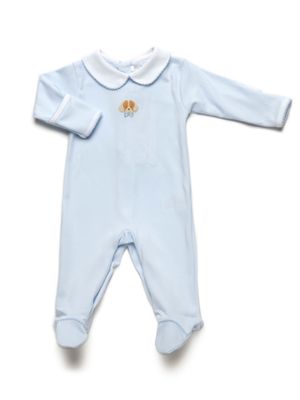 Spotted Puppy Pima Footie, Blue