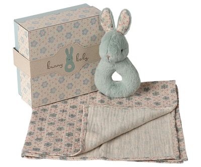 Rabbit Rattle Set, Mint