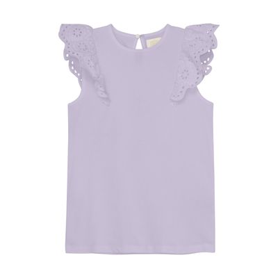 Top with Lace Cap Sleeve, Lavender