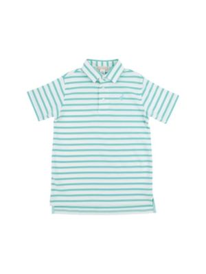 Prim and Proper SS Polo - Turks Teal Stripe