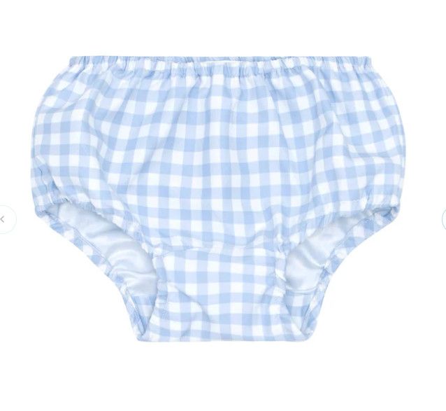 Oasis Blue Gingham Diaper Swim Cover