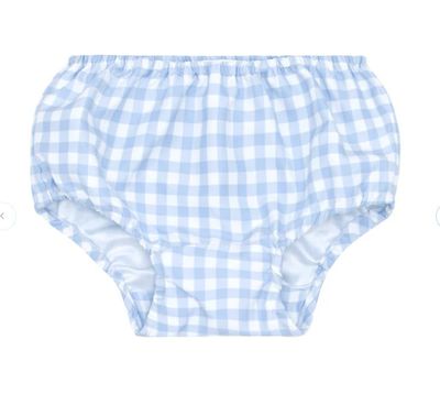 Oasis Blue Gingham Diaper Swim Cover