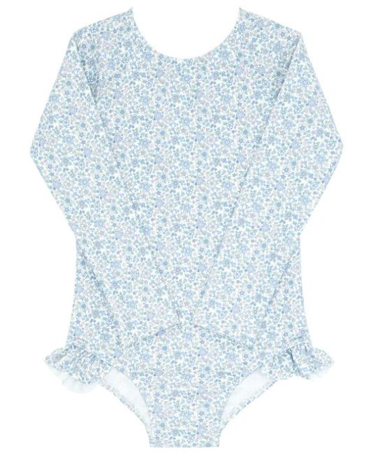 Slate Floral Rashguard One Piece