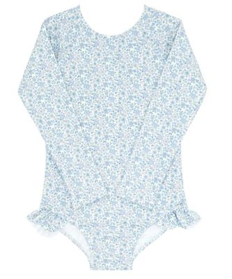 Slate Floral Rashguard One Piece