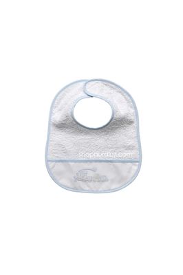 Terry Cloth Bib with Train Embroidery