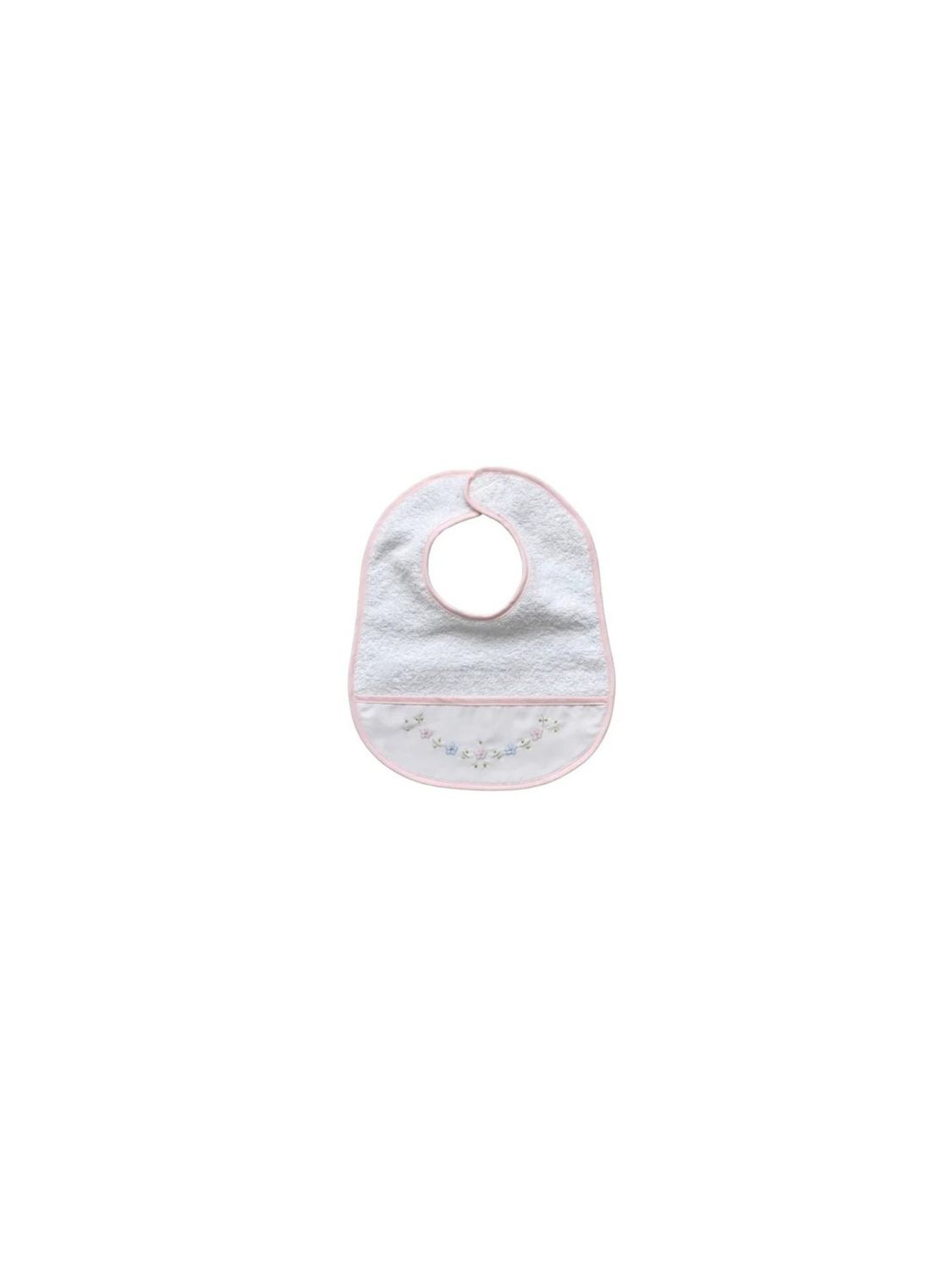 Terry Cloth Bib with Floral Embroidery