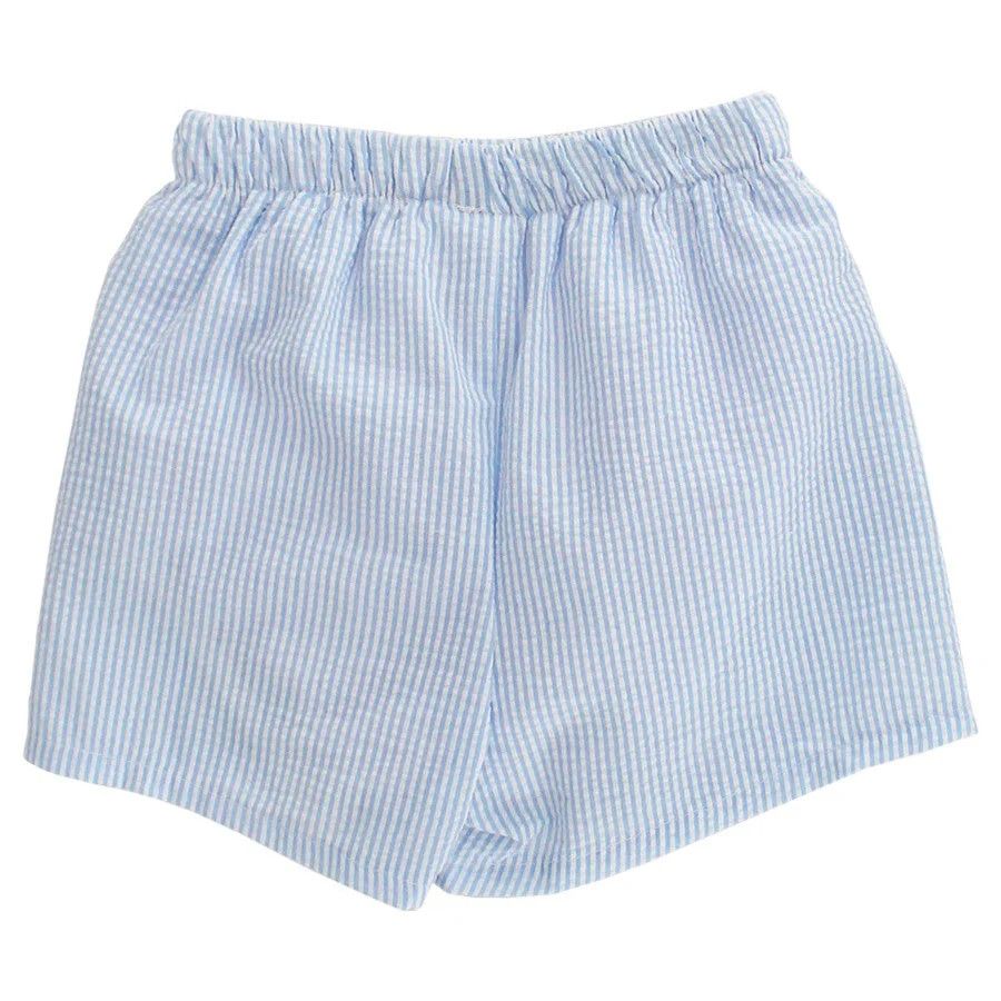 Light Blue Seersucker Stripe Swim Trunk 