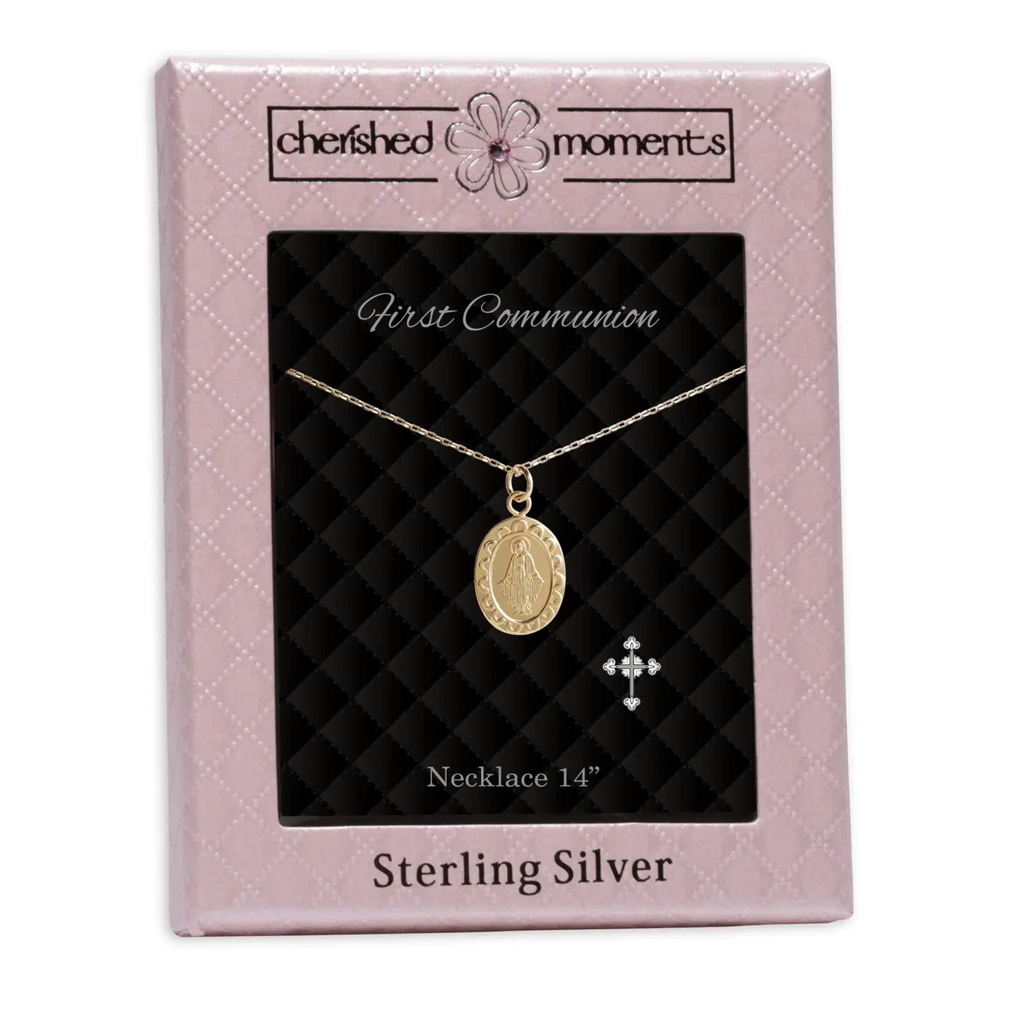 First Communion Gold Plated Miraculous Medal Necklace