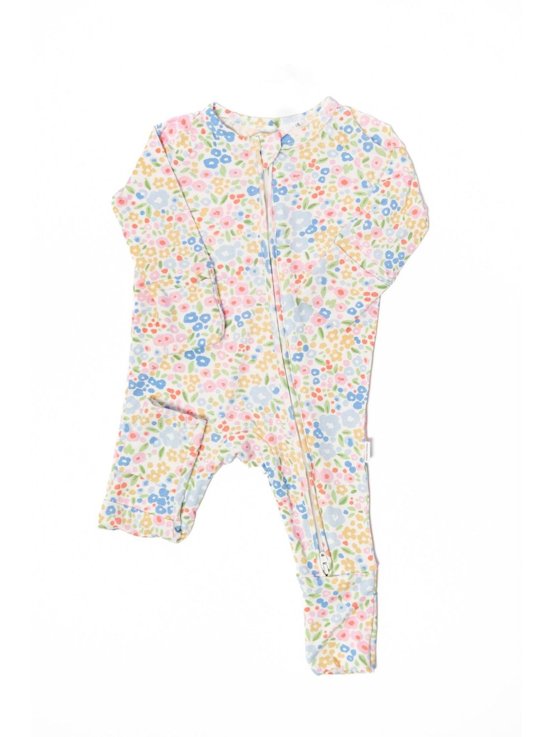 Multi Colored Flowers Bamboo Zip Sleep Romper