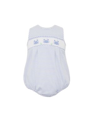 Blue Stripe Knit Bubble, Crab Smock