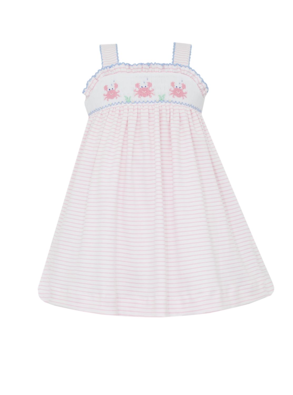 Pink Stripe Knit Sundress, Crab Smock