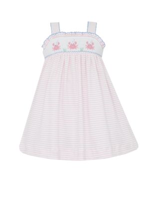 Pink Stripe Knit Sundress, Crab Smock