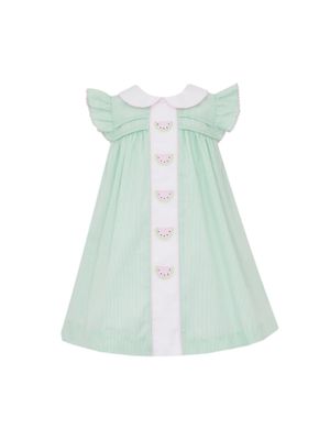 Green Gingham Ruffle Sleeve Watermelon Dress