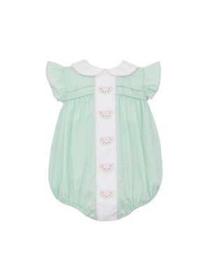 Green Gingham Ruffle Sleeve Watermelon Bubble