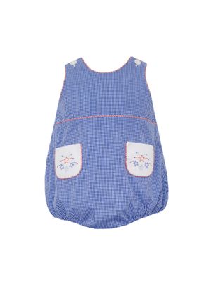 Blue Microcheck Bubble with Pockets, Stars