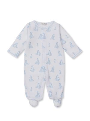 Giraffe Grace Printed Footie, Light Blue
