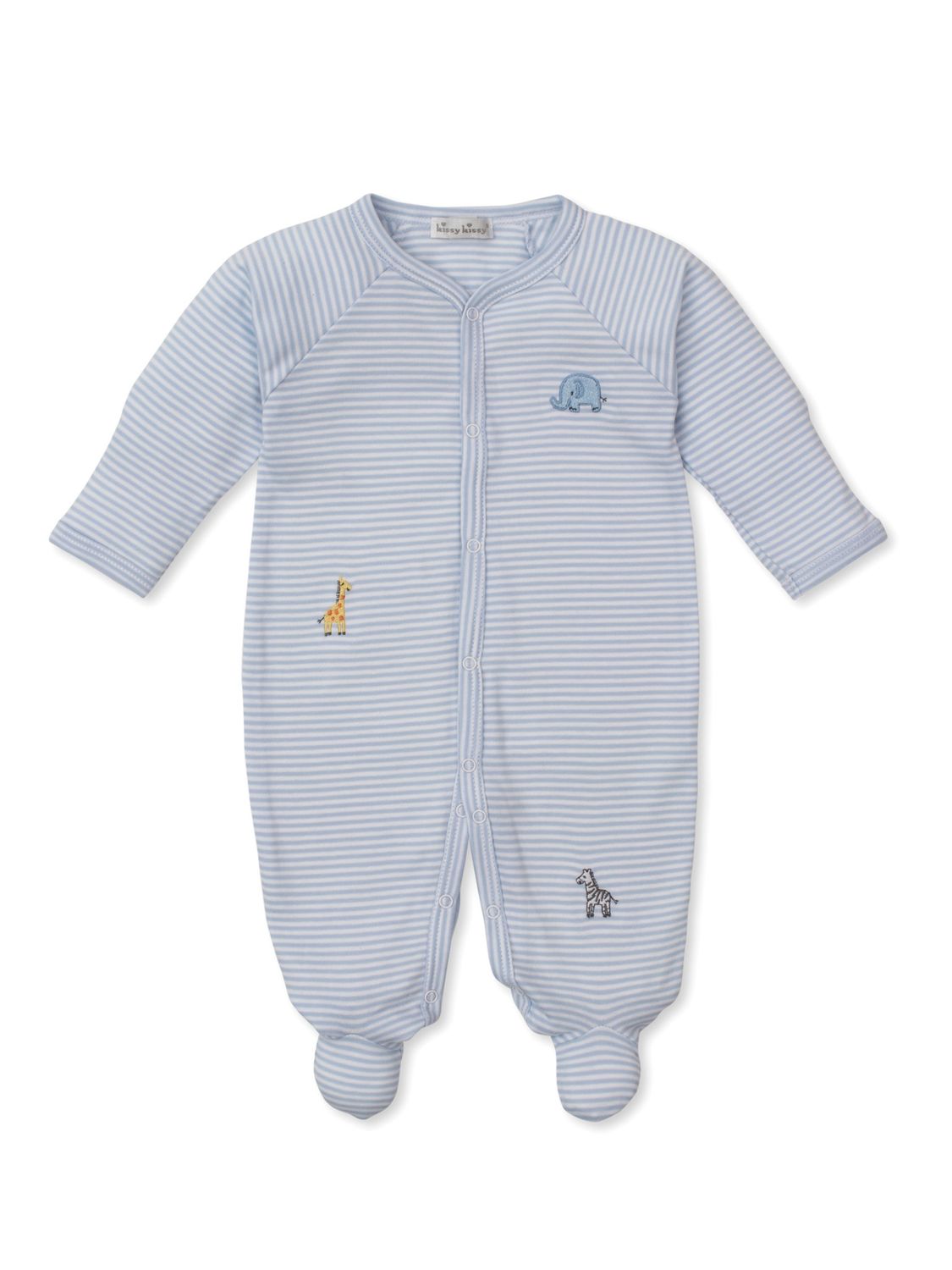 Light Blue Stripe Footie, Safari Wild
