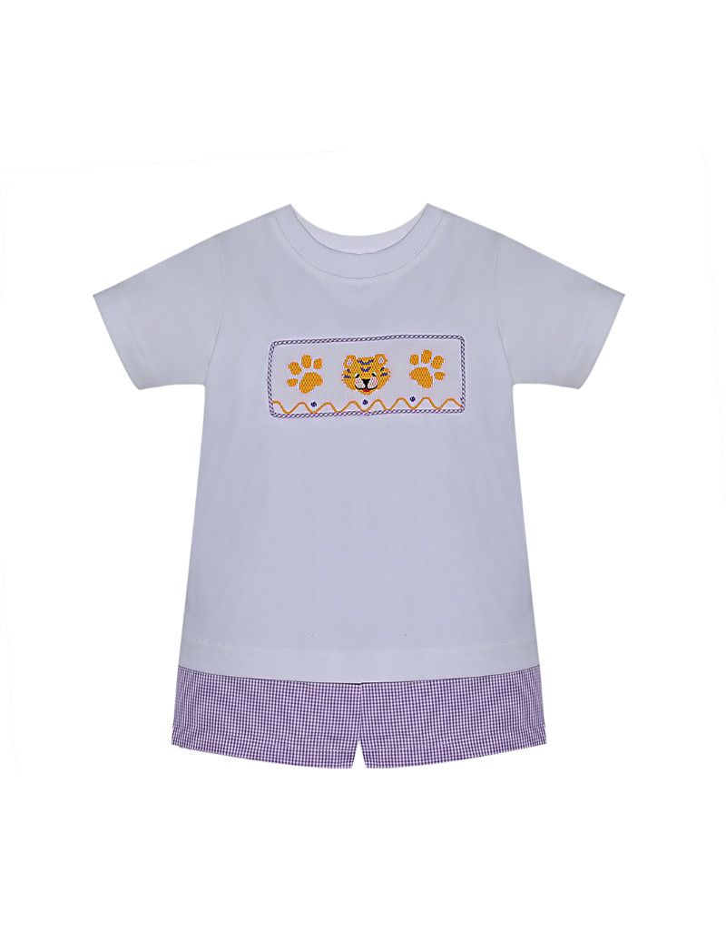 Tiger and Paw Smock Boys Short Set