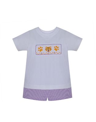 Tiger and Paw Smock Boys Short Set