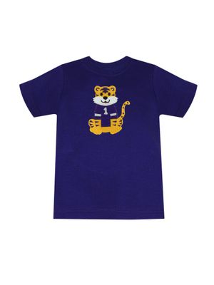 Tiger Applique Purple Shirt