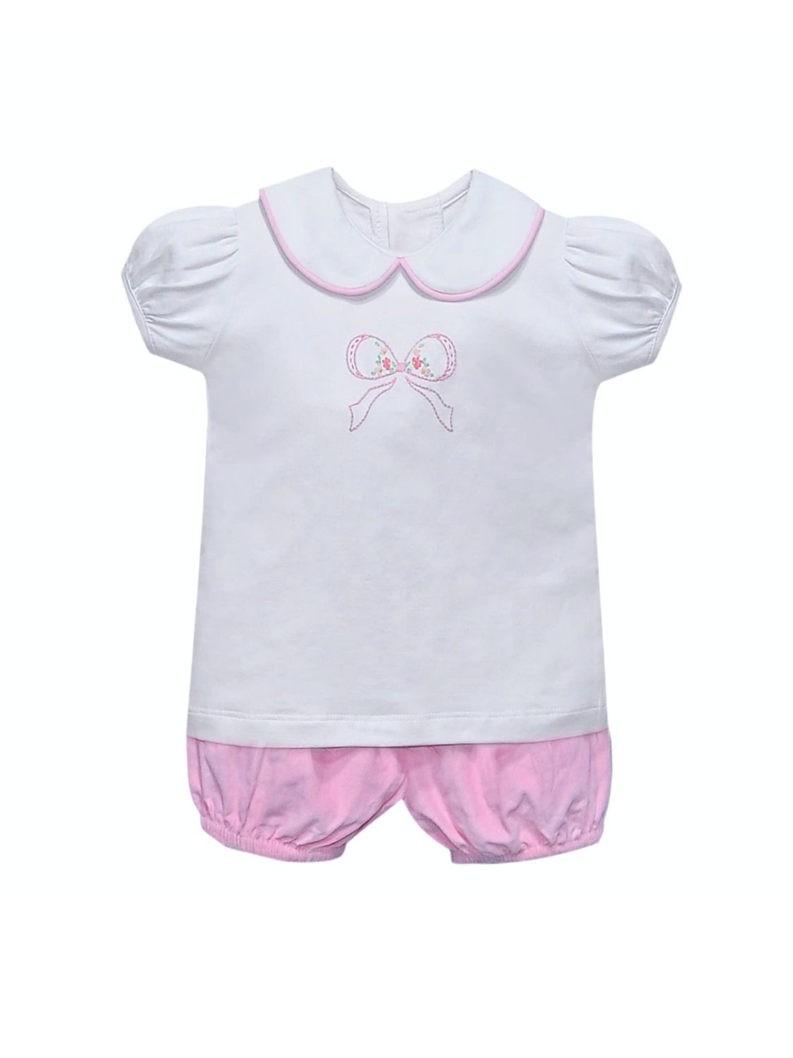 Aubrey Knit Bloomer Set, Pink Bow
