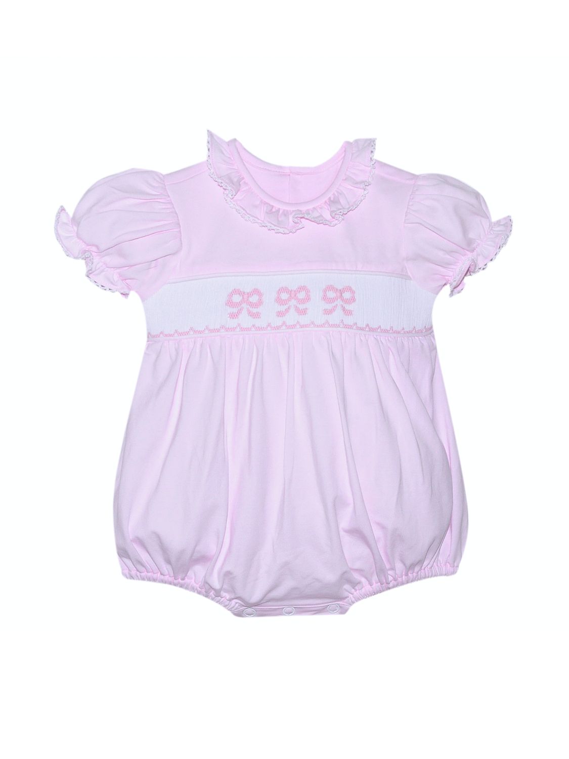 Pink Bryn Bubble, Smocked Bows
