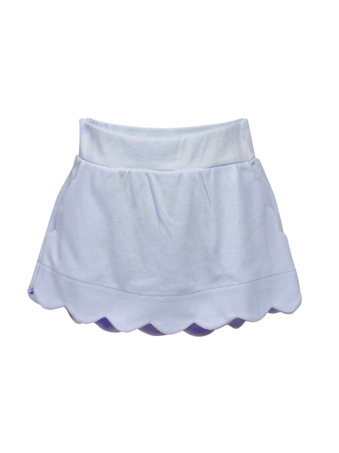 Light Blue Scallop Pima Skort
