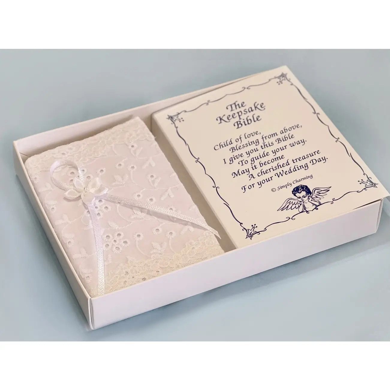 White Eyelet Keepsake Baby Bible