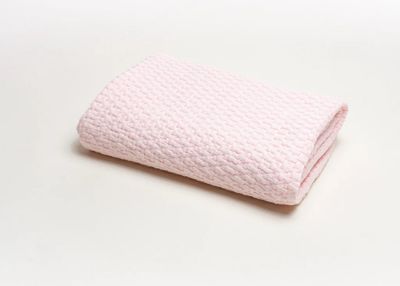 Stonewashed Basketweave Blanket with Binding-Pink