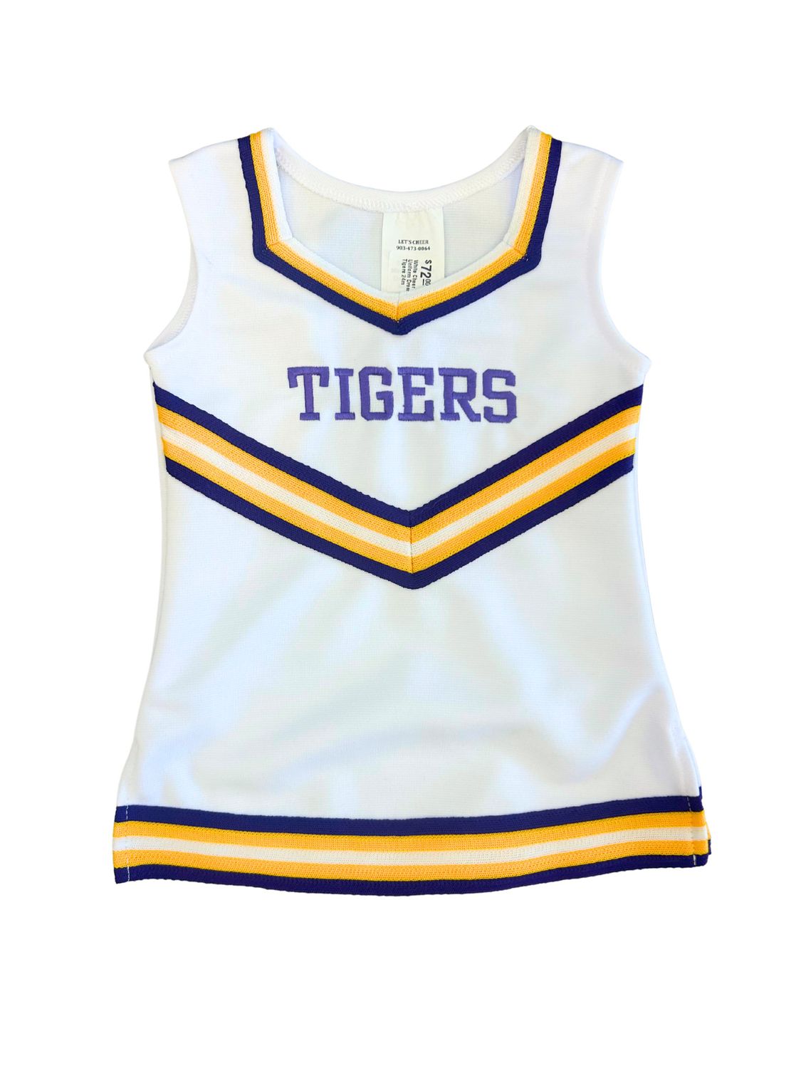 White Cheer Uniform Dress - Tigers