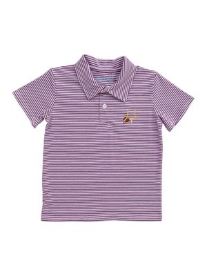 Purple Stripe Game Day Polo, Goal Post
