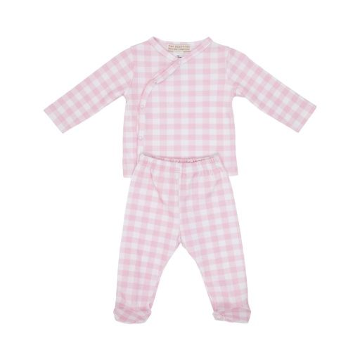 Cameron Cross-Front Set, Palm Beach Pink Gingham, Size: 0/3m