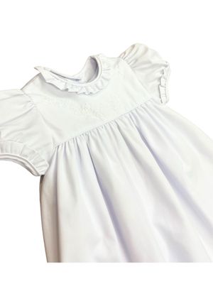 Ruffle Collar Christening Gown Dot Design