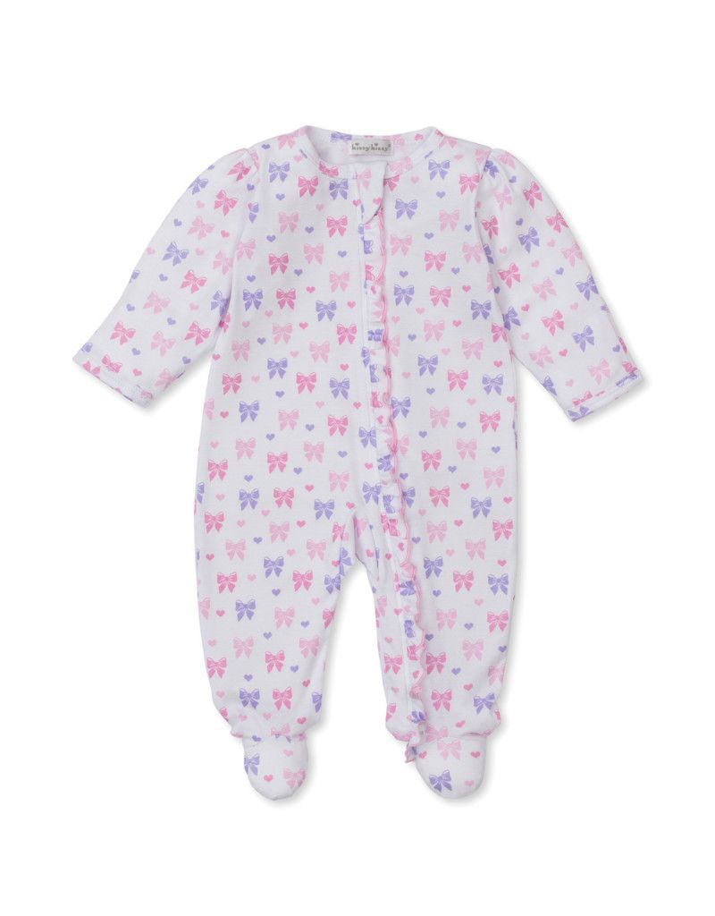 Footie w/ Zip Print, Billowy Bows