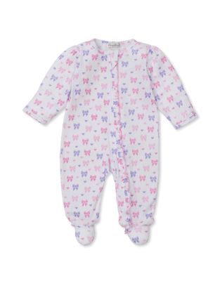 Footie w/ Zip Print, Billowy Bows