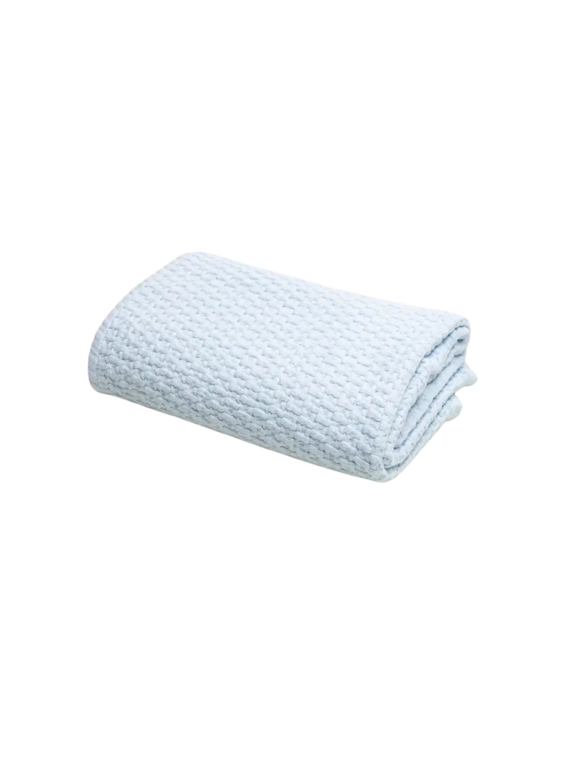 Stonewashed Basketweave Blanket with Binding-Blue